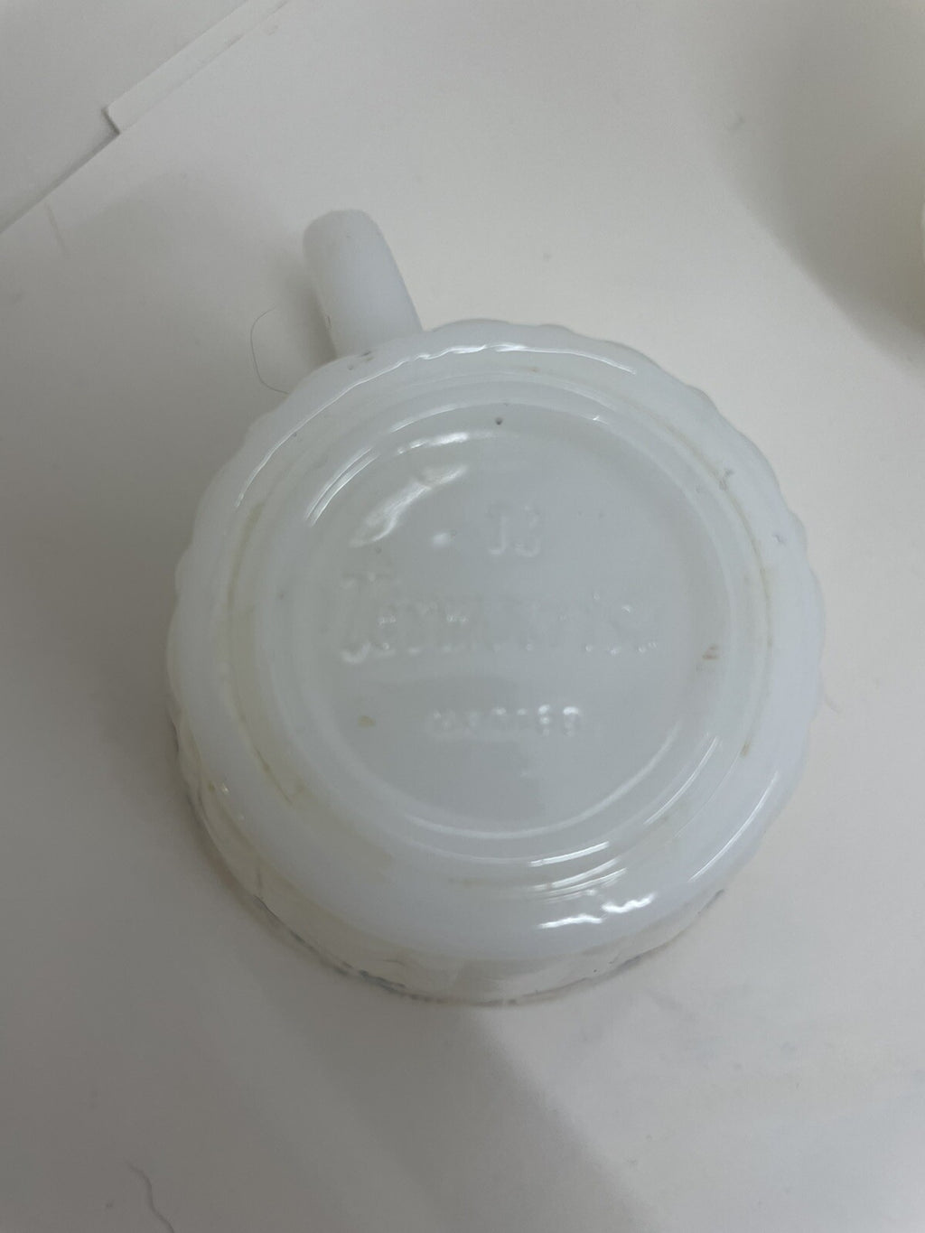 Termocrisa Milk Glass Mugs Blue White Peach Set of 2 Vintage Retro Mexico