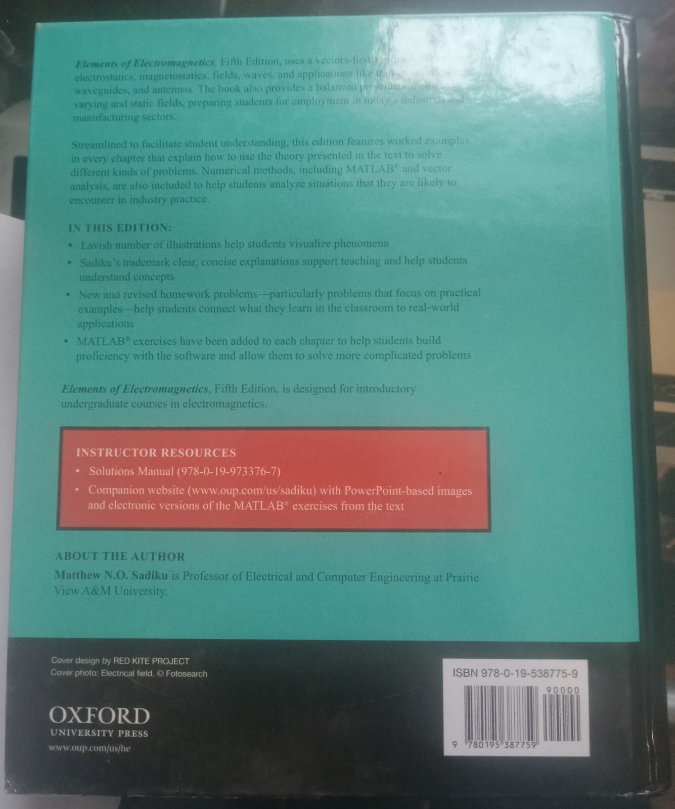 Elements of Electromagnetics by Matthew Sadiku – Electromagnetic Theory Text