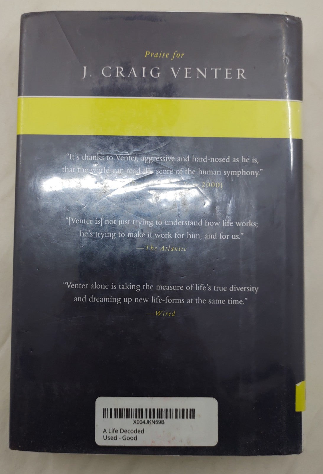 A Life Decoded – J. Craig Venter Hardcover 2007 Viking ISBN 9780670063581