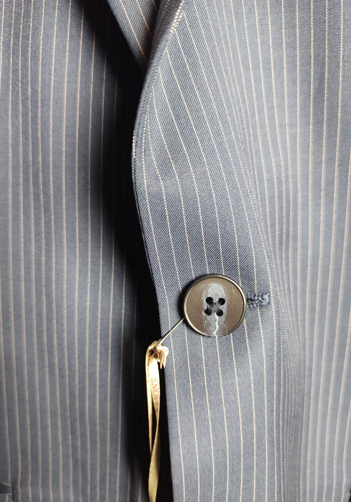 Snover Blue Pinstripe Suit Men's 38 Jacket/34W Pants 2-Pc Sharp Fit