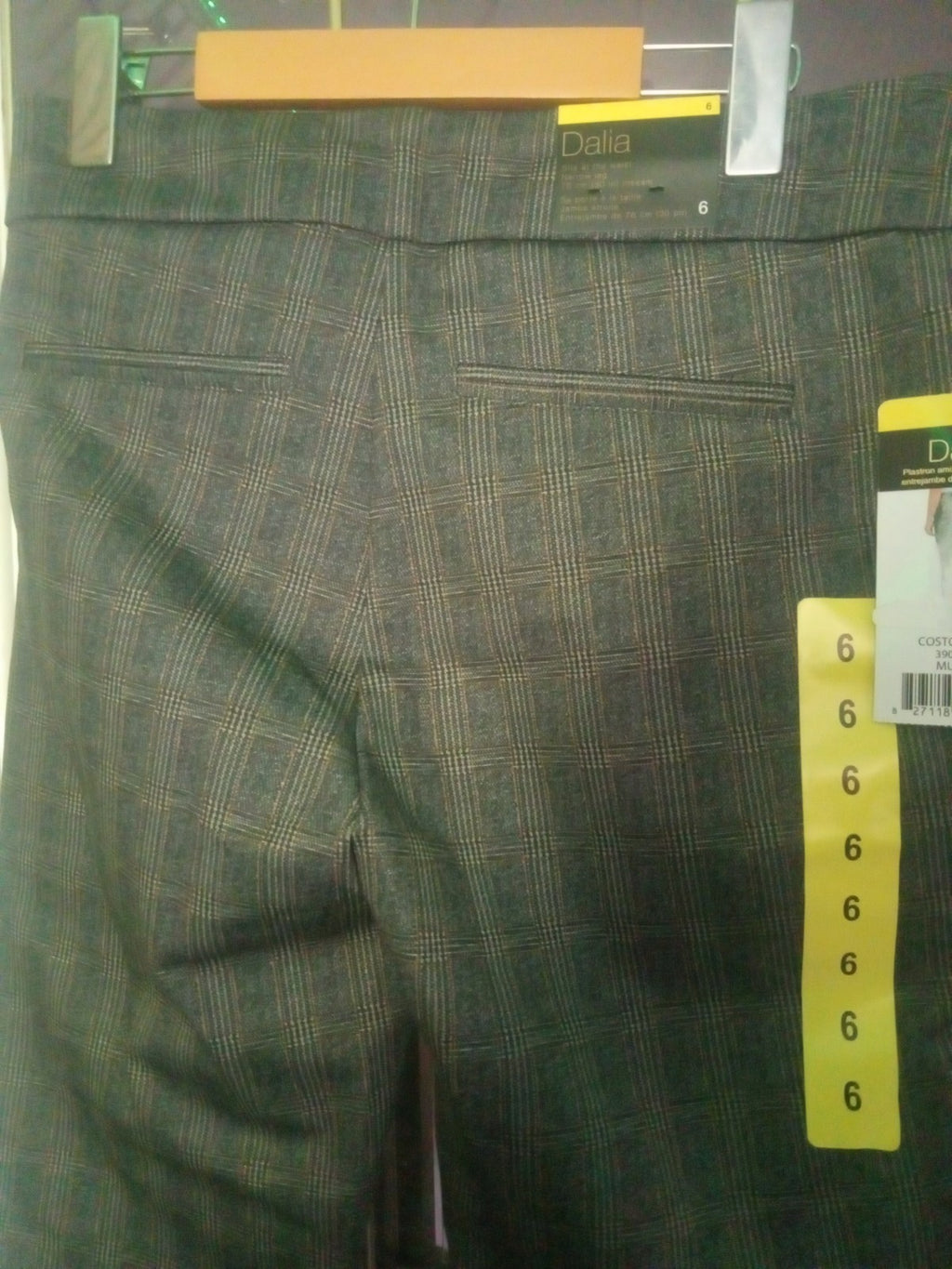 Dalia Size 6 Plaid Pull On Tummy Control Dress Pants Straight Leg