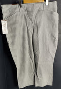 Hilary Radley Crop Pants Size 18 Grey White Stripe Stretch Comfort Waist NWT