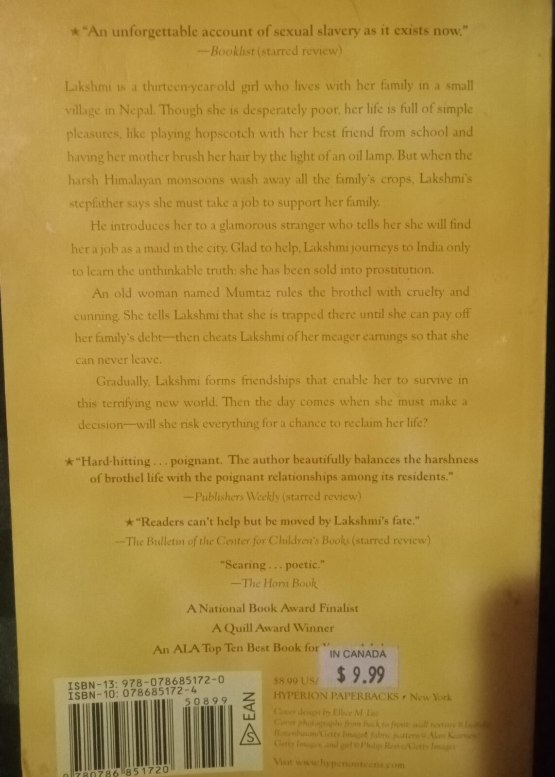 Sold by Patricia McCormick – YA Novel PB VG+