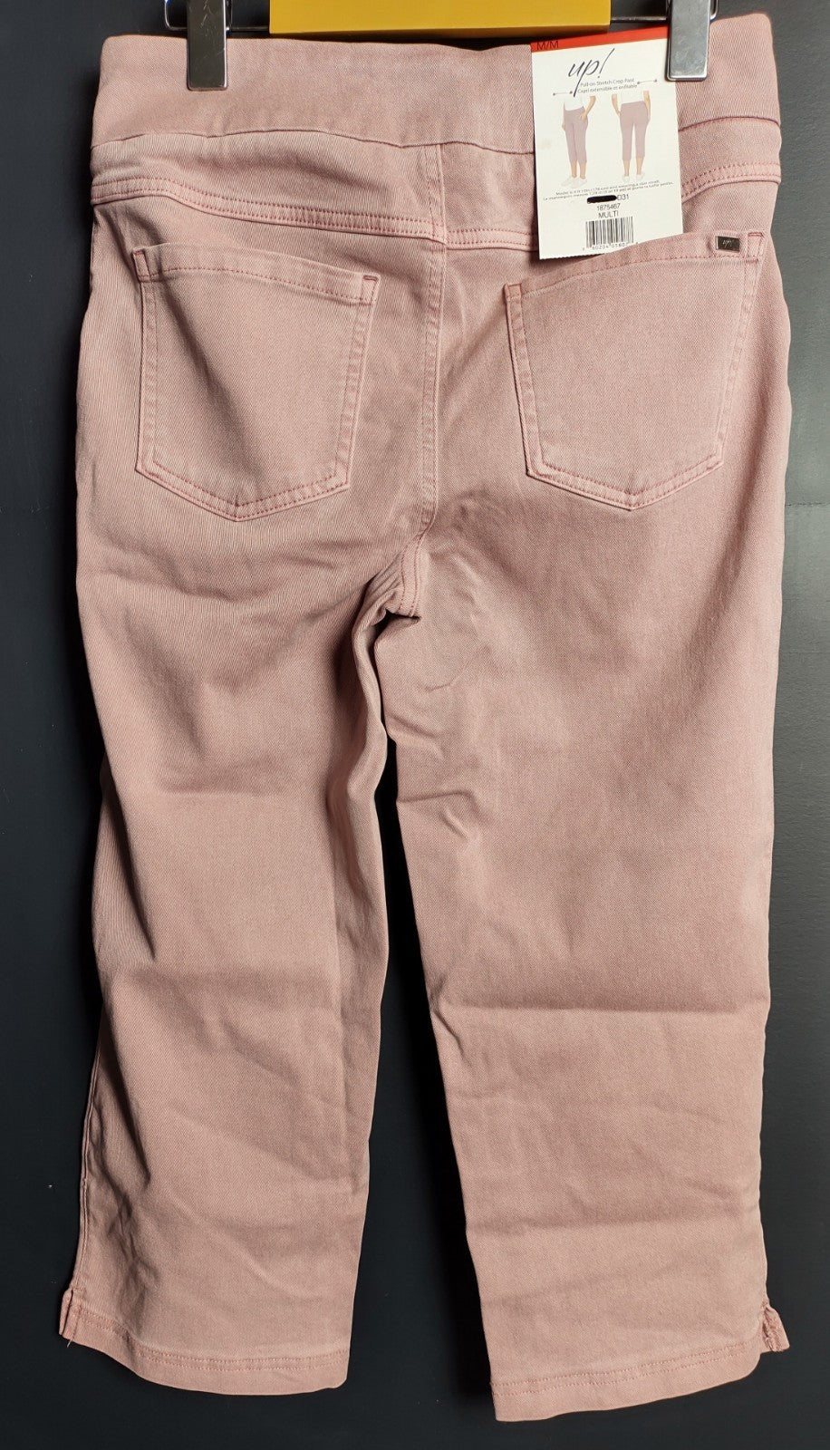 UP! Pink Pull On Crop Pants NWT Women’s Stretch Comfort Casual Trousers