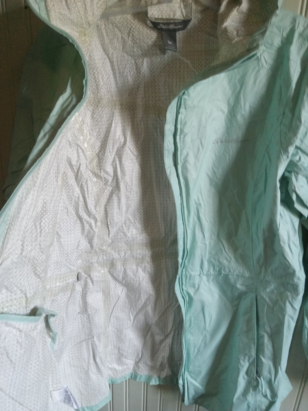 Eddie Bauer Women's Teal Zip-Up Jacket – Size Large, Fleece Lined