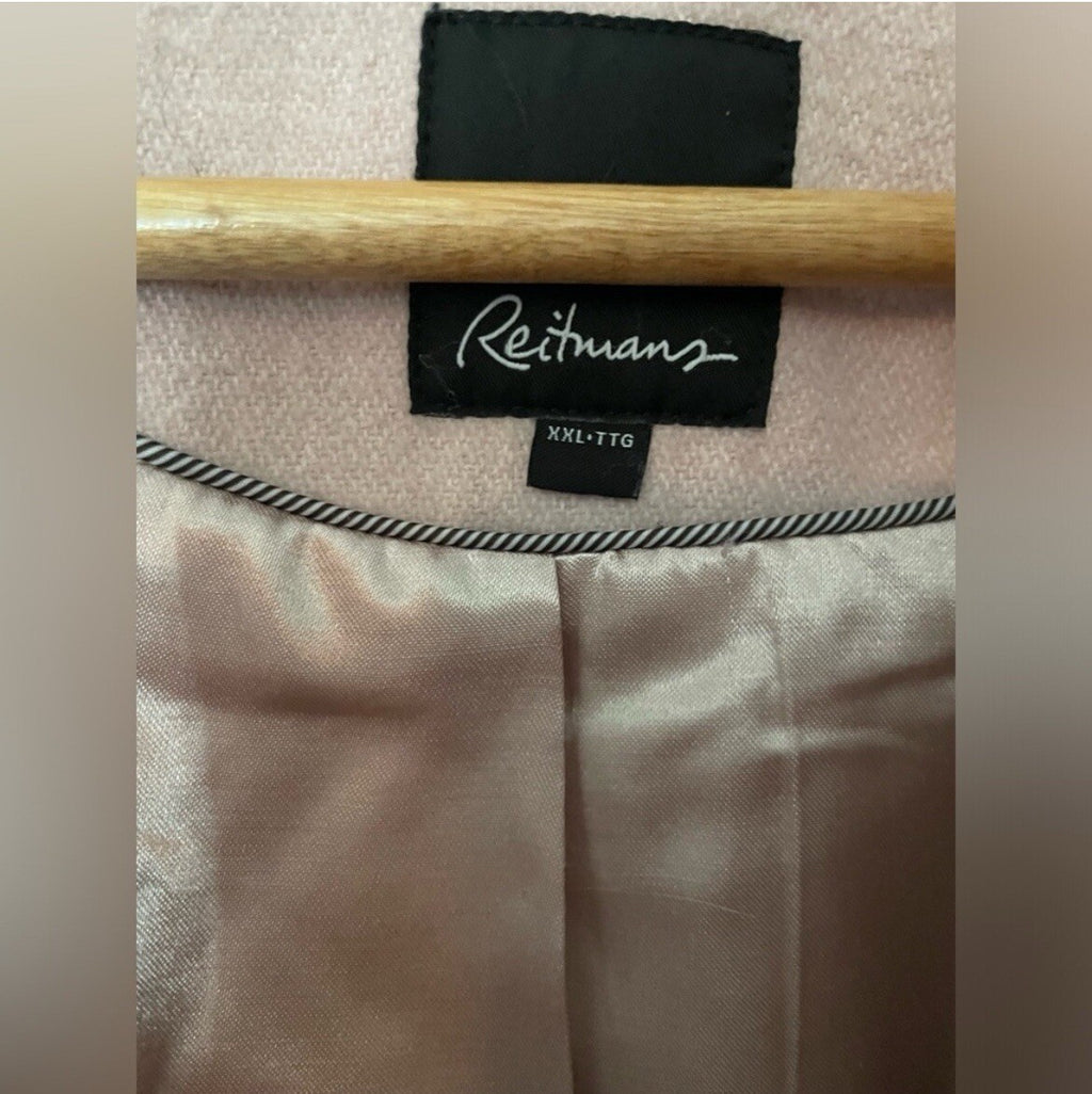 Reitmans Women’s Light Pink Peacoat XXL Double Breasted Wool Blend Winter Jacket