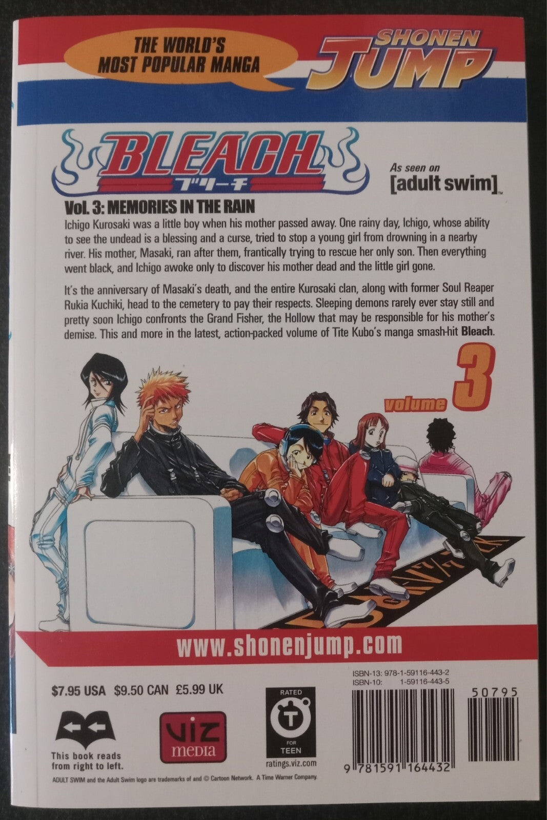 Bleach Vol 3 by Tite Kubo – English Shonen Jump Manga PB VG+