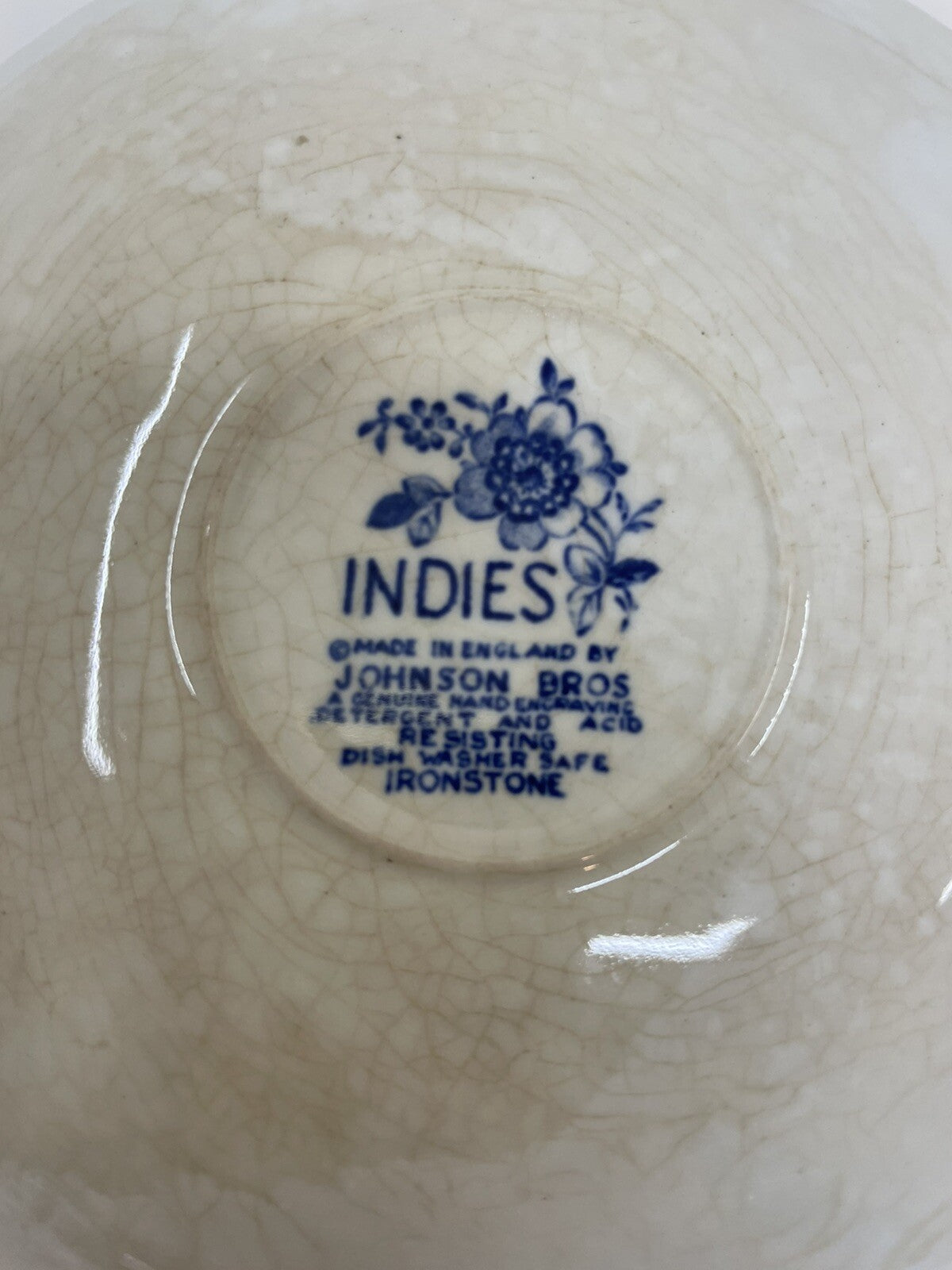 Johnson Brothers Blue Indies Ironstone Saucer Vintage UK Dinnerware Tea