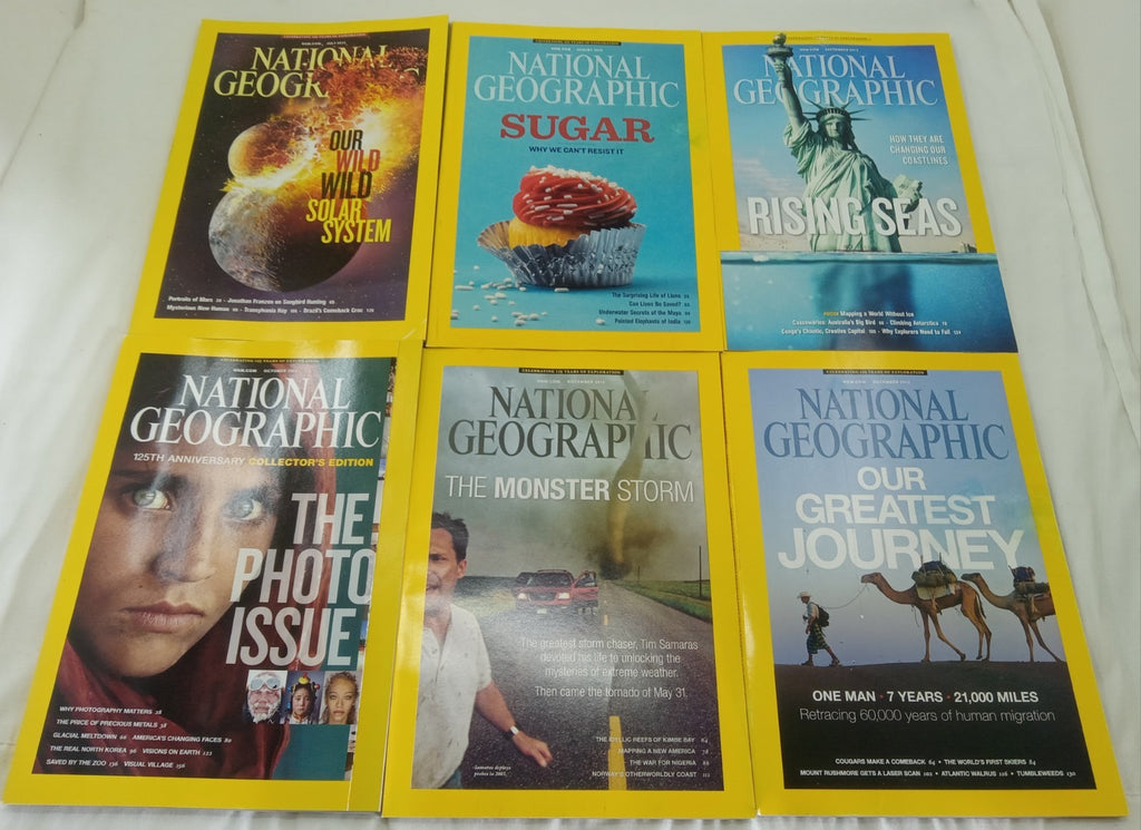 National Geographic Jul–Dec 2013 VG+ | 6 Issues in Faux Leather Slipcase