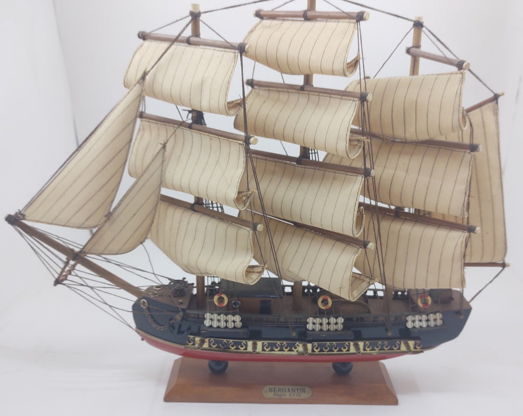 Bergantin Siglo XVIII Wooden Model Ship 18th Century Brigantine Nautical Decor