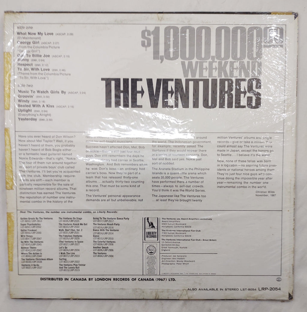 The Ventures – $1,000,000.00 LP Liberty LRP-2054 Canada Surf Rock Stereo