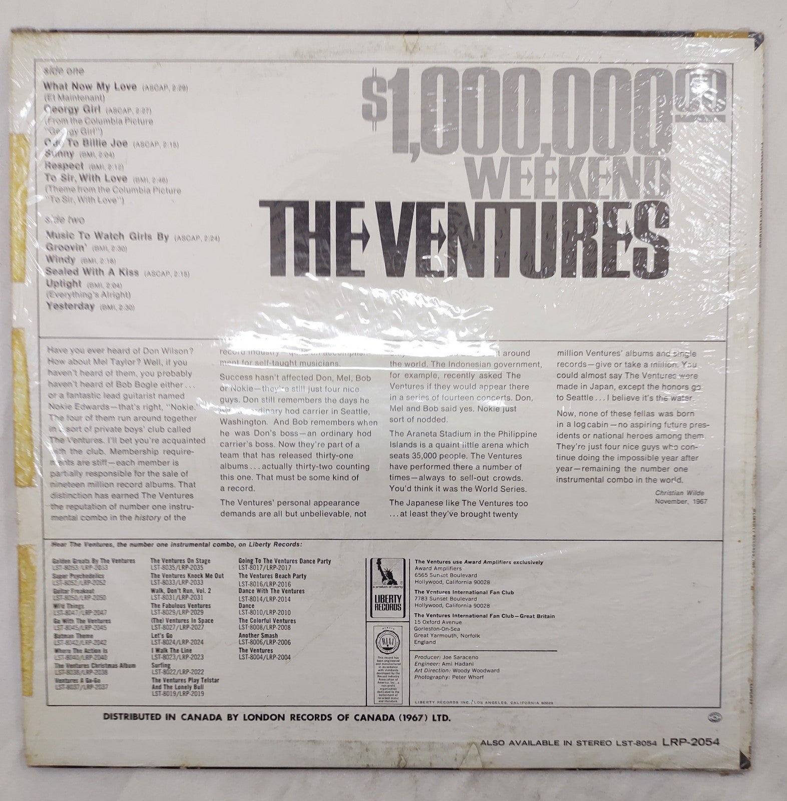 The Ventures – $1,000,000.00 LP Liberty LRP-2054 Canada Surf Rock Stereo