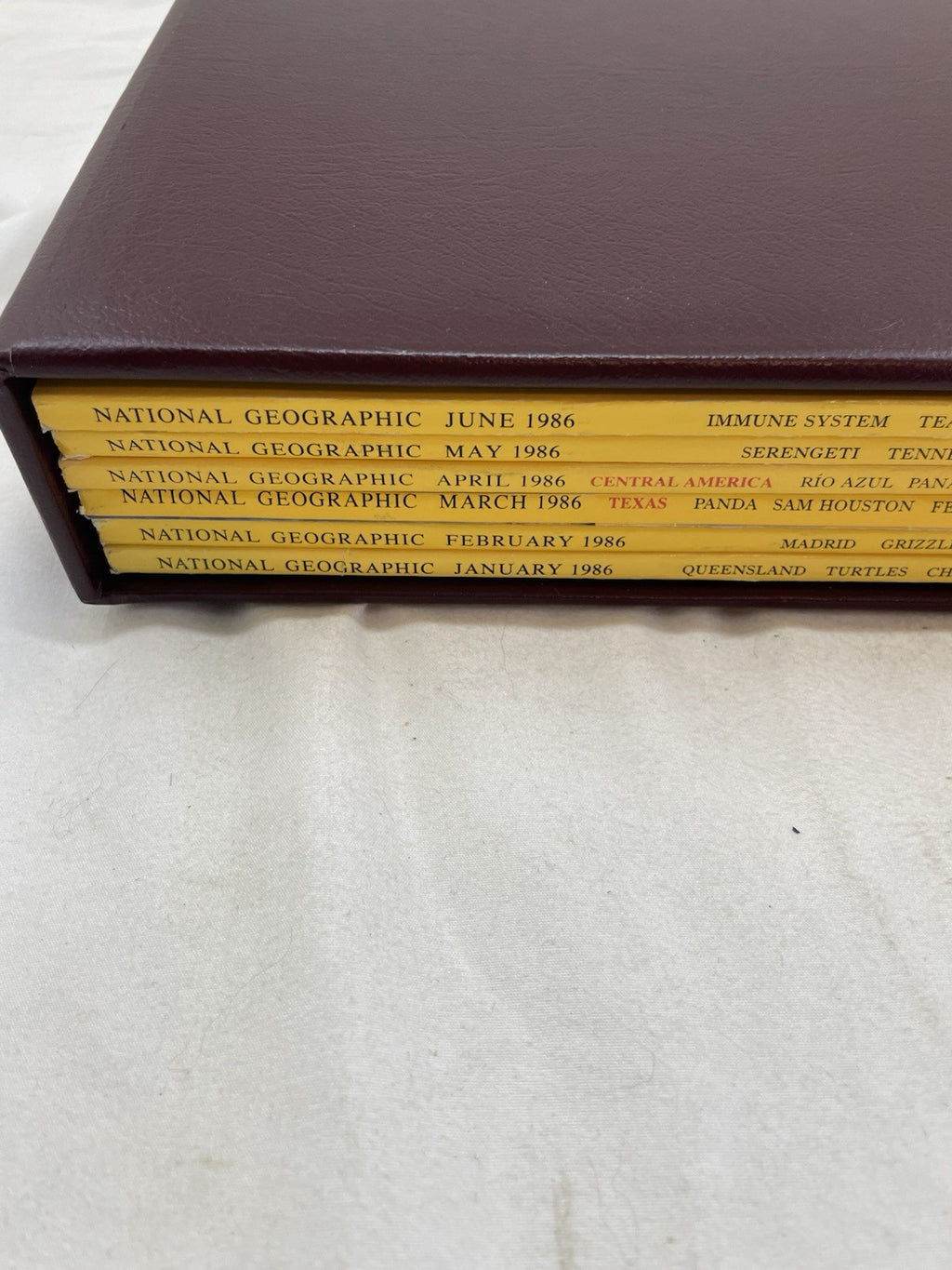 Nat Geo Mag Lot Jan–Jun 1986 Slipcvr Vtg Wildlife Travel History Photo