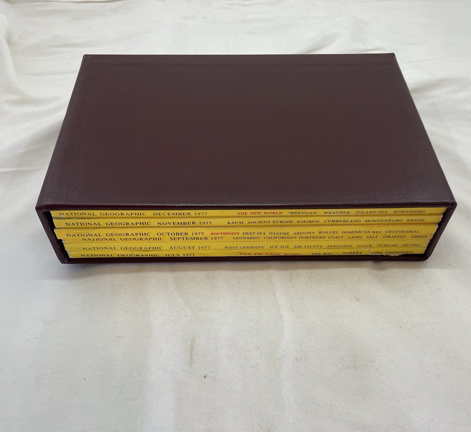 Nat Geo Jul–Dec 1977 Slipcover Set | Illustrated, Wildlife, Discovery