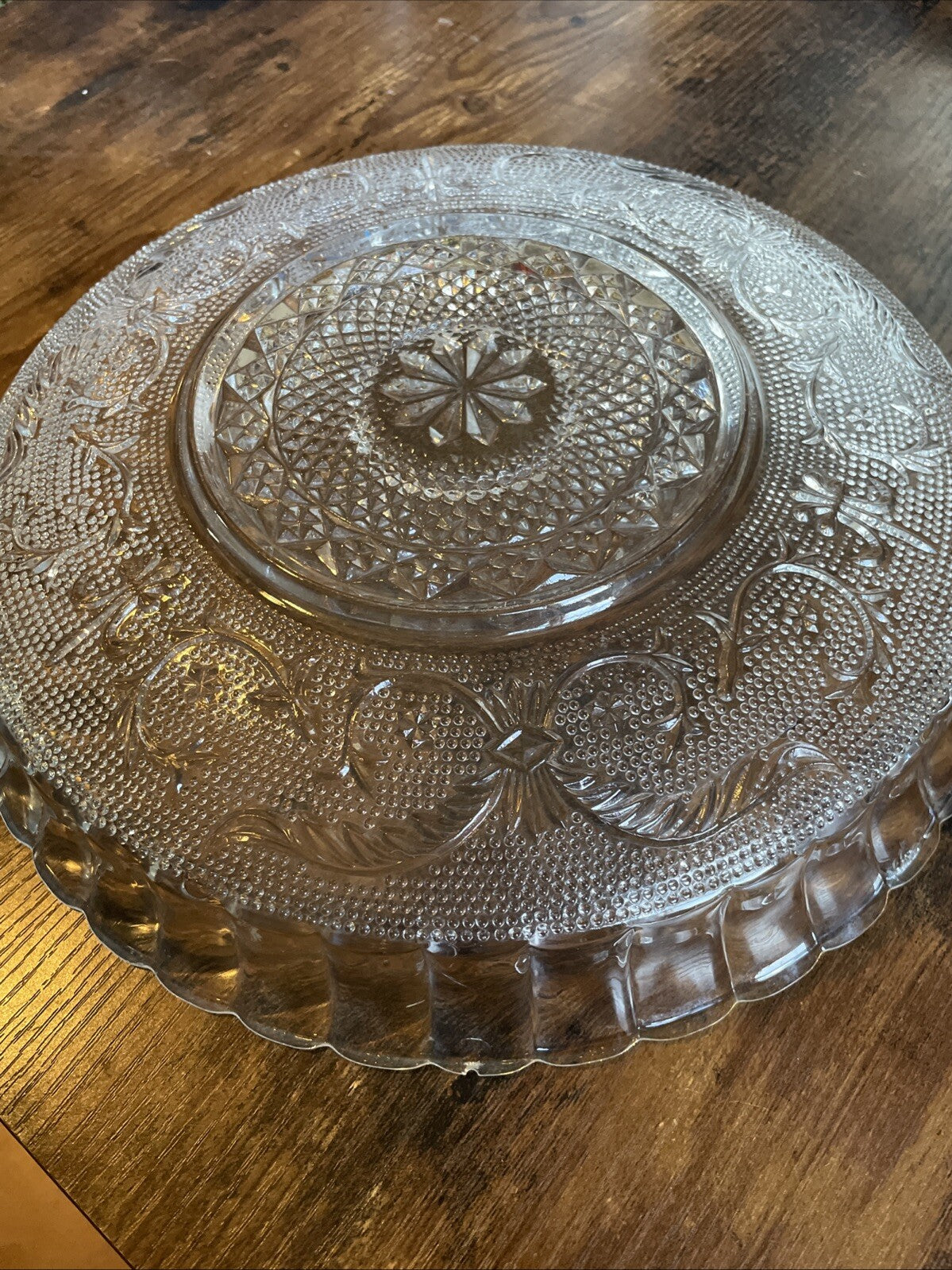 Vintage Portuguese Angel Lyor Glass Cake Plate – Prato para Bolo