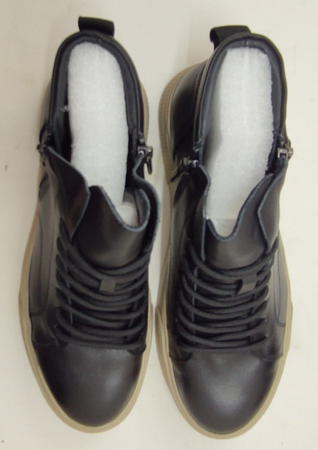 Snover AL6-11 Black Leather Ankle Sneakers Men's Casual Luxury Shoes