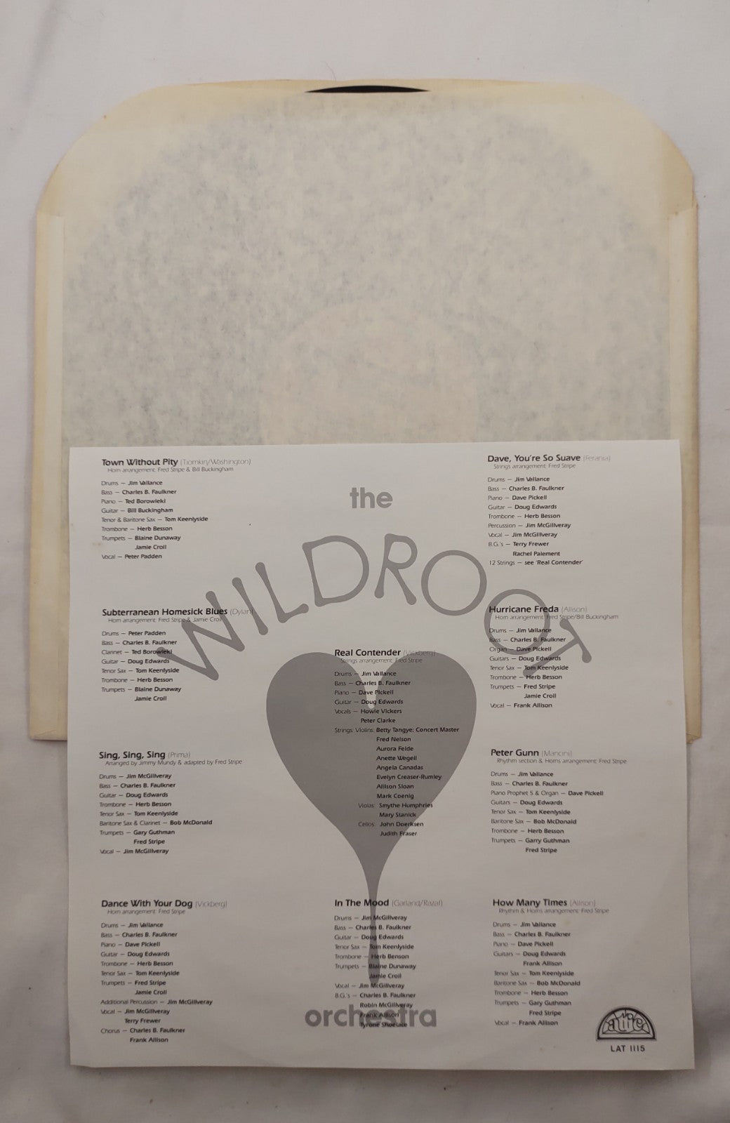 Wildroot Orchestra LP Attic LAT 1115 Canada 1981 MAPL “Dave You’re So Suave