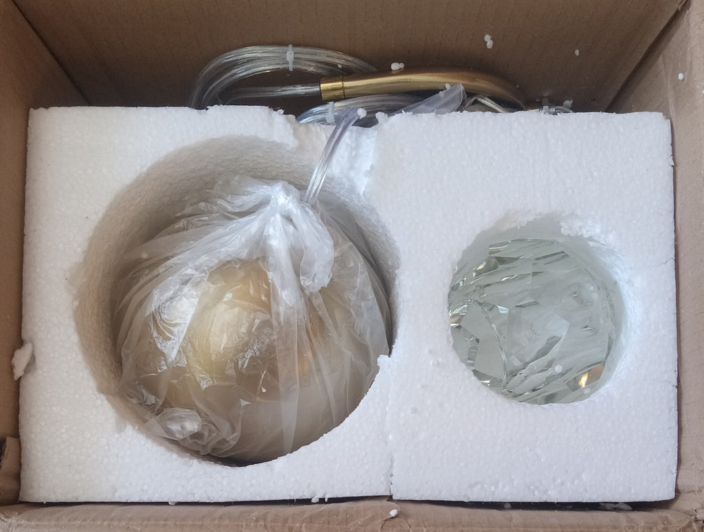 Loriel 2‑Light Sphere Chandelier – Crystal Accent Ceiling Light Fixture