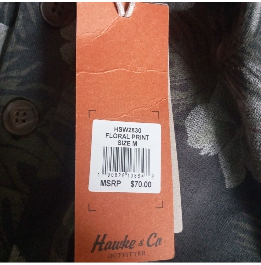 Men’s Hawke & Co Floral Long Sleeve Shirt – Casual Button-Up VG