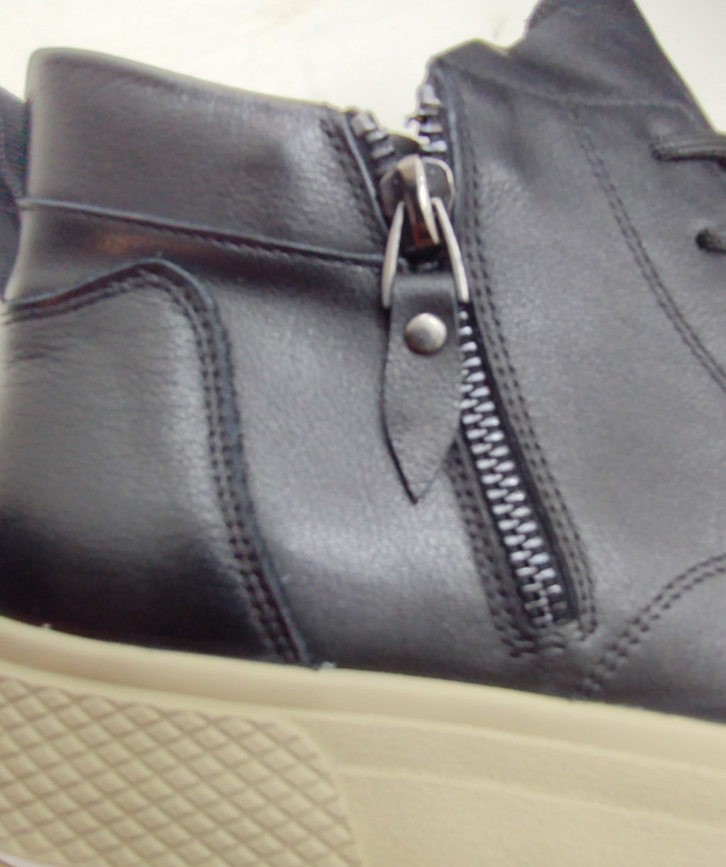 Snover AL6-11 Black Leather Ankle Sneakers Men's Casual Luxury Shoes