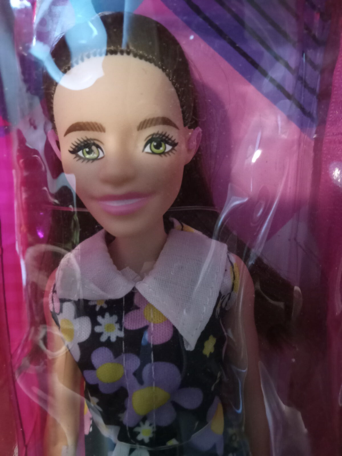 Barbie Fashionistas #187 Doll – Floral Dress, Hearing Aid – Rare Defect