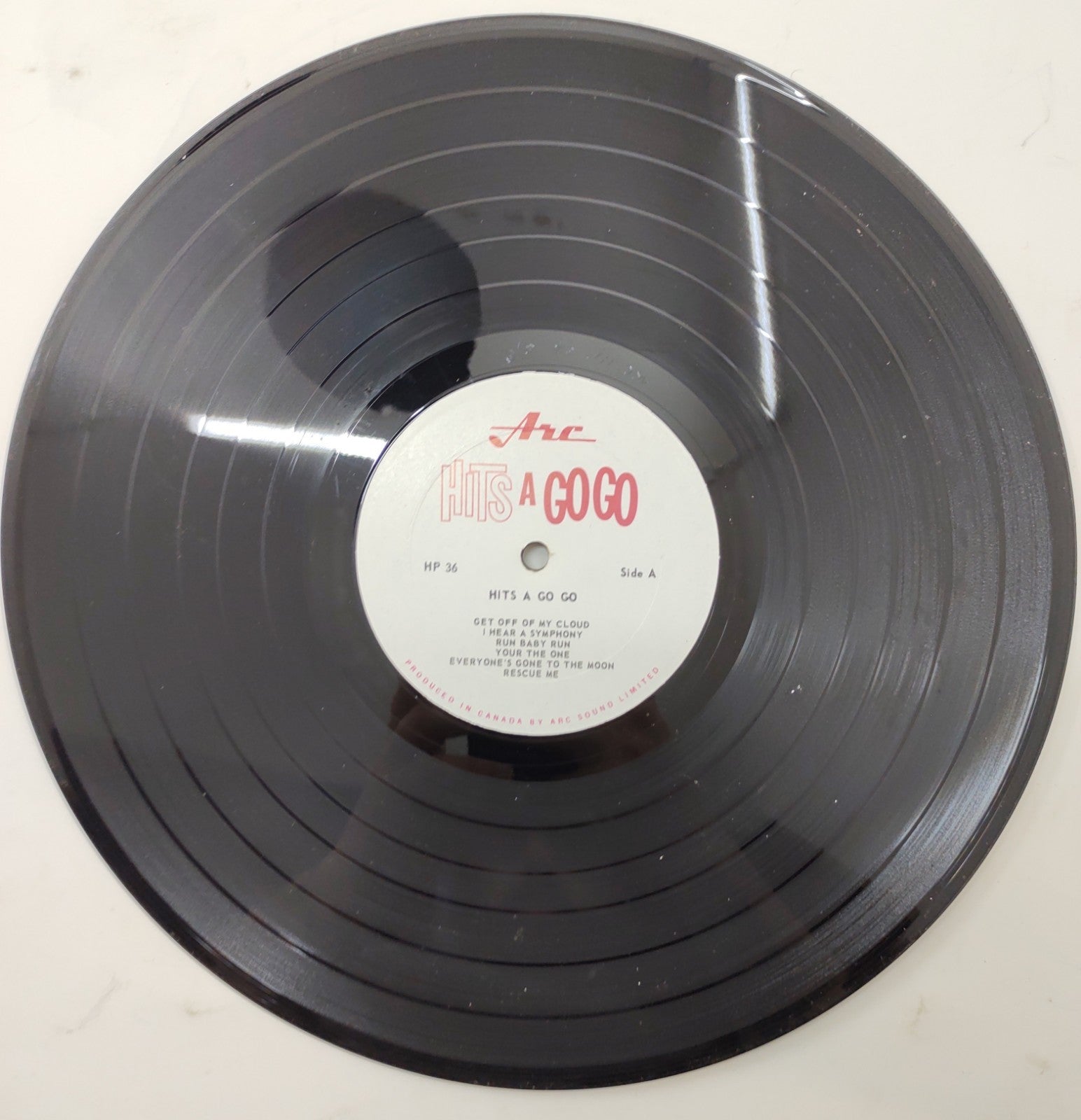Hits A Go Go (1966) Arc Records Vinyl LP – Pop Rock Cover Songs Canada