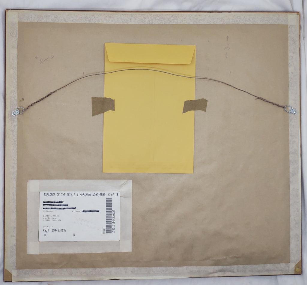 André Bardet Aux Baleares HC 10/140 Hand Signed Seriolithograph Framed