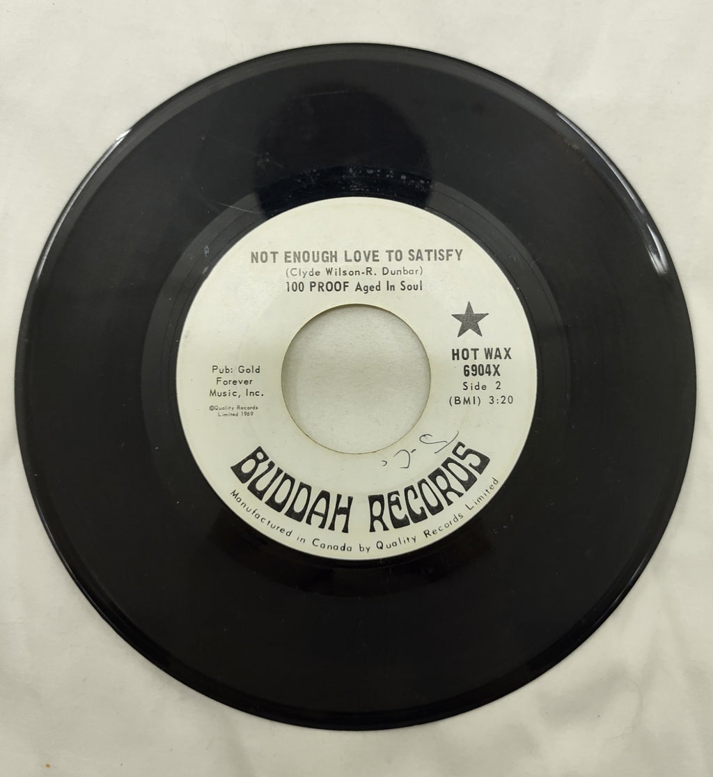 100 Proof (Aged In Soul) – Not Enough Love To Satisfy 7” Hot Wax 6904X