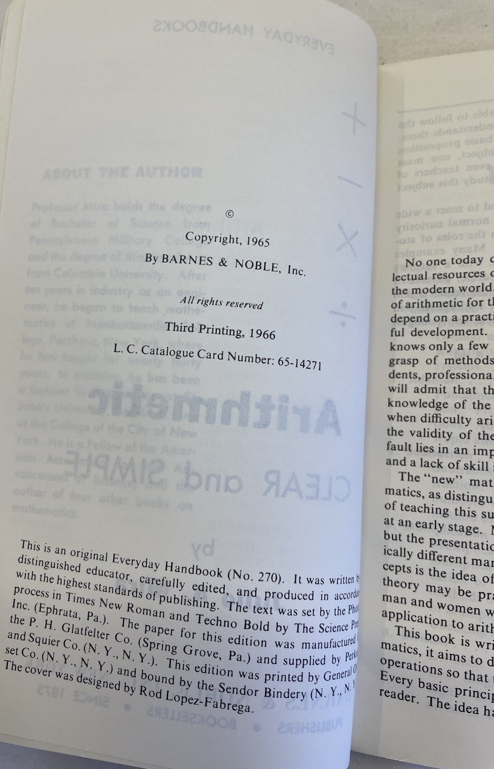 Arithmetic Clear & Simple Julia Mira 1966 PB Math Basics School Study Ed