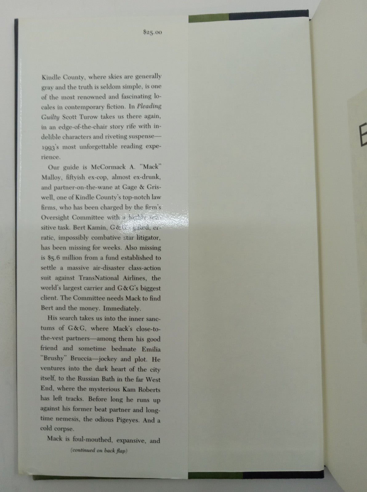 Pleading Guilty by Scott Turow – VG+ Legal Thriller Hardcover with DJ