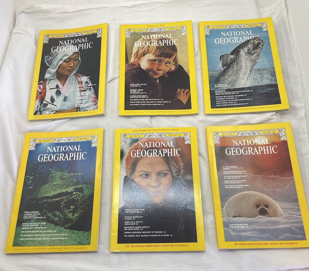 Nat Geo Jan–Jun 1976 Slipcover Set | Science, Nature, Travel Magazine