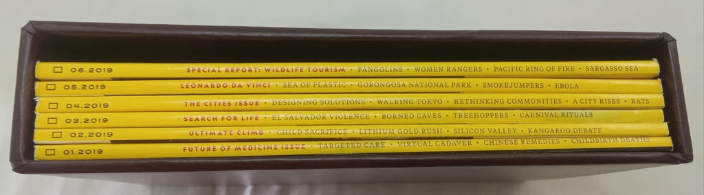 National Geographic Jan–June 2019 VG+ | Faux Leatherette Case | 6 Mags