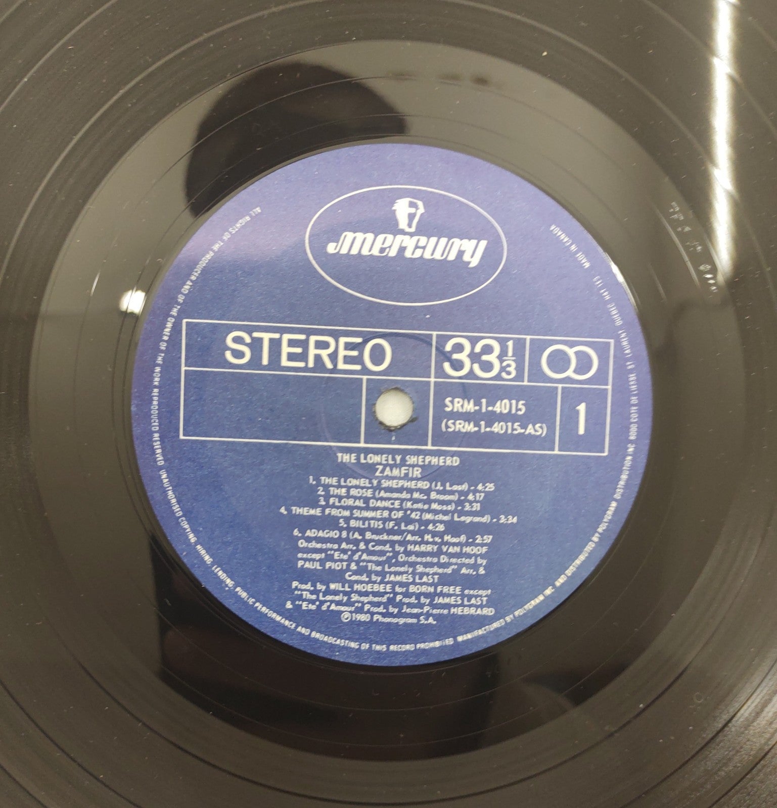 Zamfir - The Lonely Shepherd LP Mercury SRM-1-4015 Europe 1980