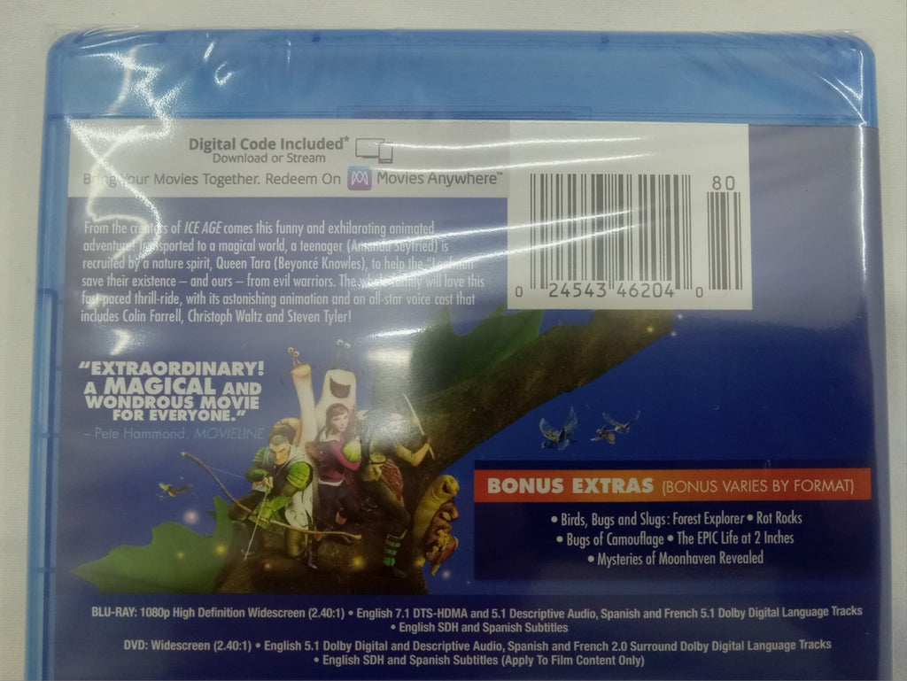 Epic 2013 Blu-ray DVD Digital Copy Animated Family Movie NEW