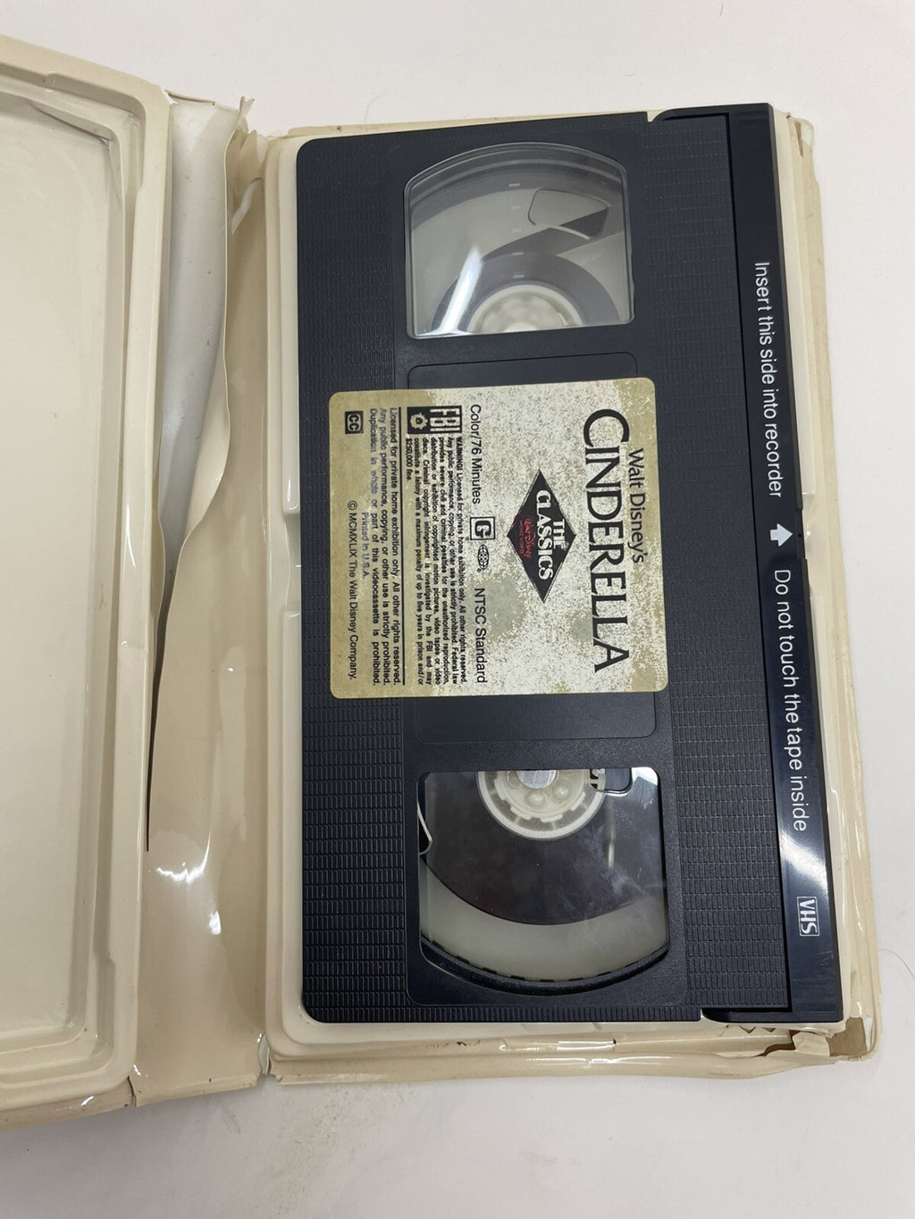 Disney Black Diamond VHS Cinderella 1988 Vintage Animated Tape