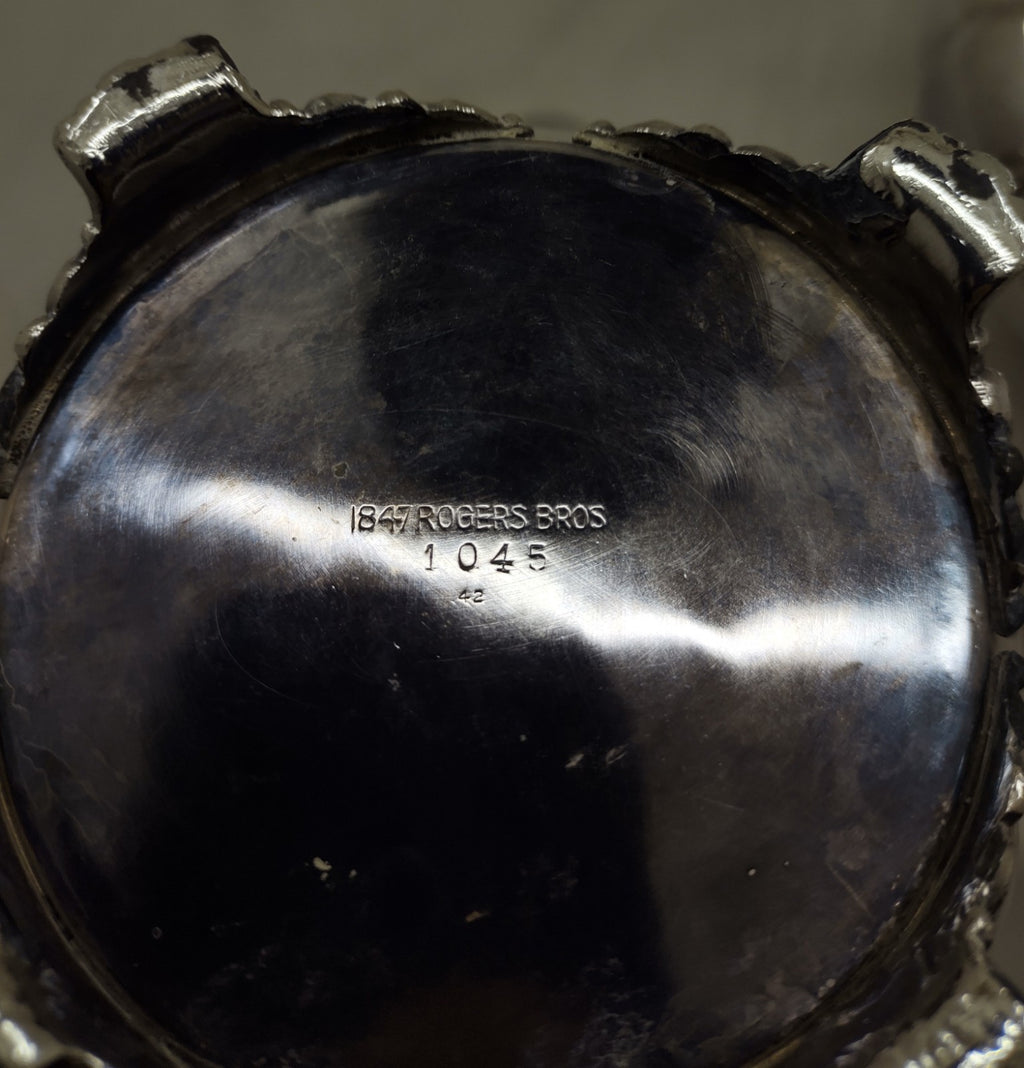 1847 Rogers Bros EP on Copper Victorian Silverplate Tea & Coffee Set Ornate