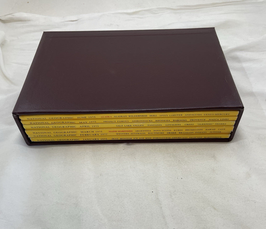 Nat Geo Mag Lot Jan–Jun 1975 Vtg Issues Set Slipcvr Earth Travel Geo