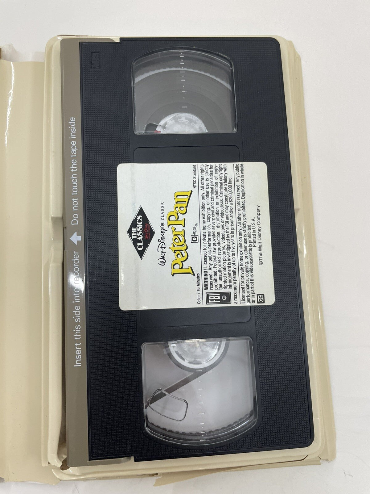 Disney Black Diamond VHS Peter Pan 1990 Vintage Animated Movie