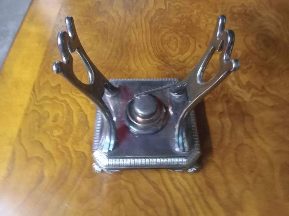 Vintage Tiffany & Maker Silver Overlay Kettle Stand Tip – Tea Accessory Decor