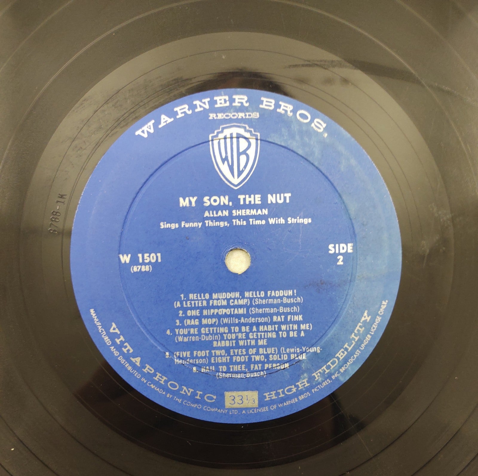 Allan Sherman – My Son, the Nut LP Warner Bros W-1501 Comedy