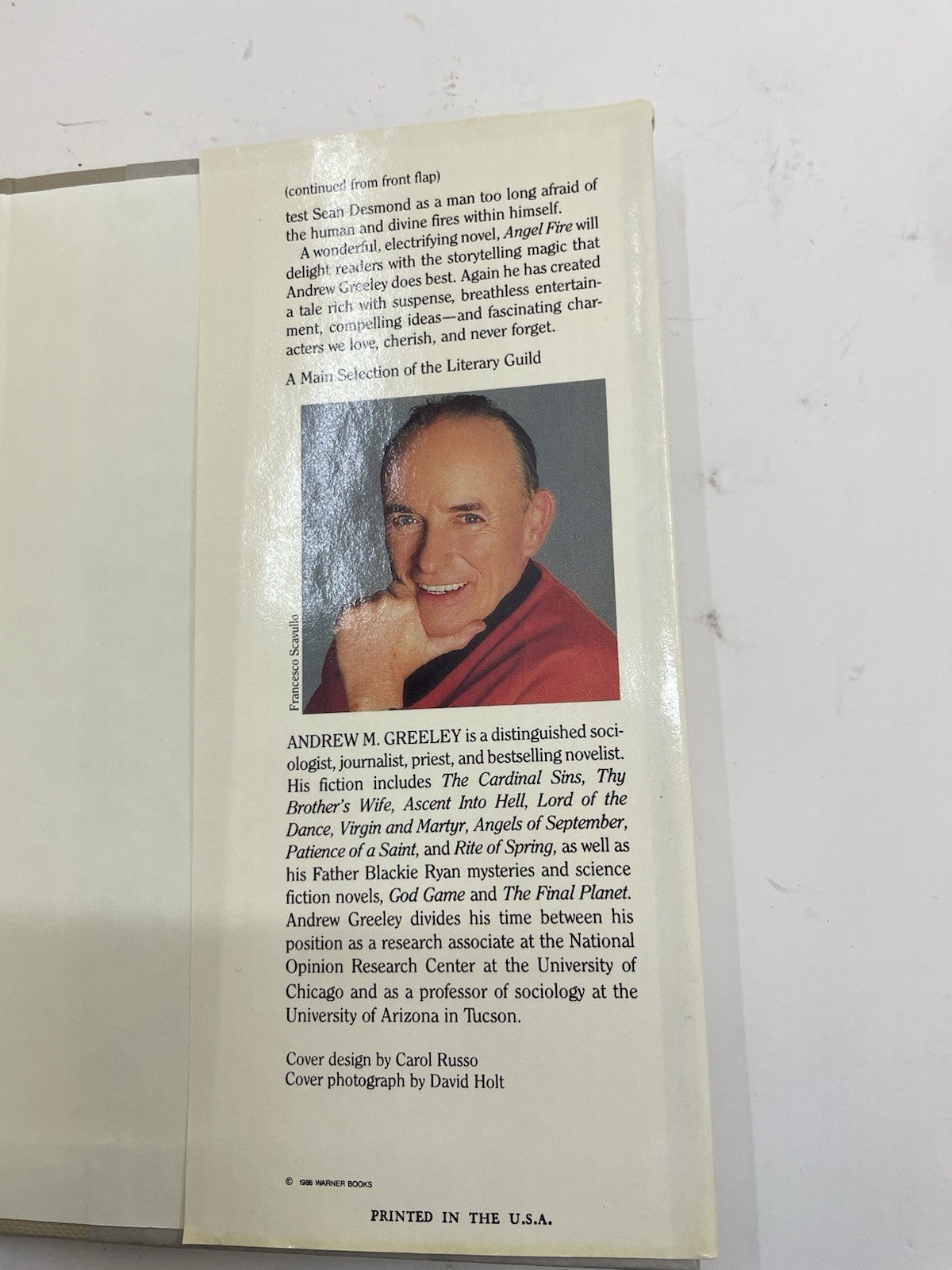 Angel Fire HC Vtg Religious Romance Fiction Novel Andrew M Greeley Retro