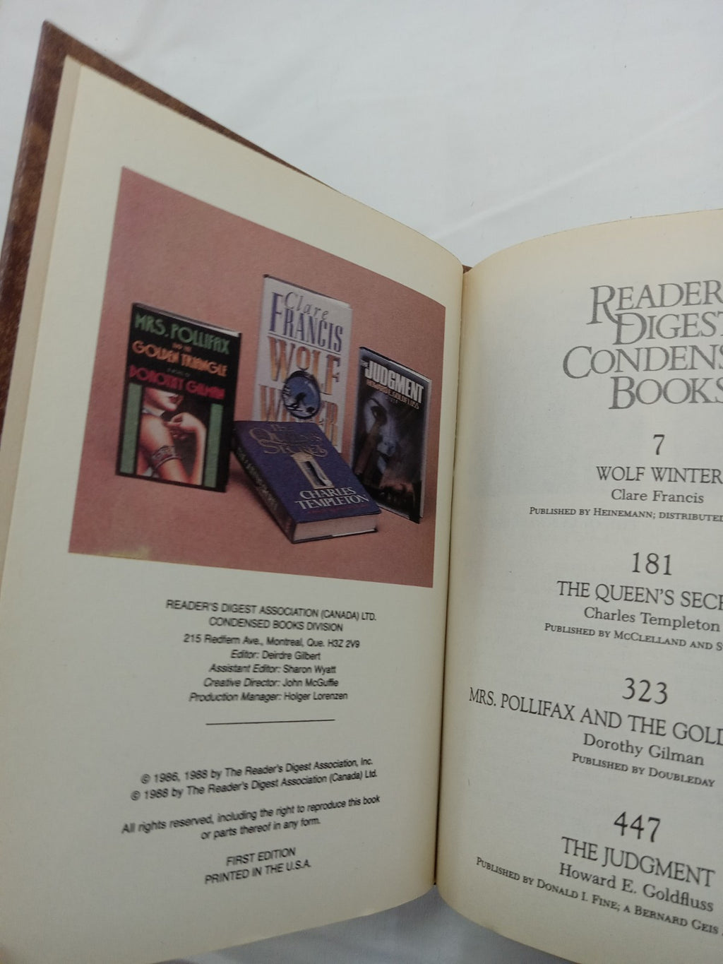 1988 Reader's Digest Condensed 1st Ed HC Leather Gilt Vtg NM Fiction