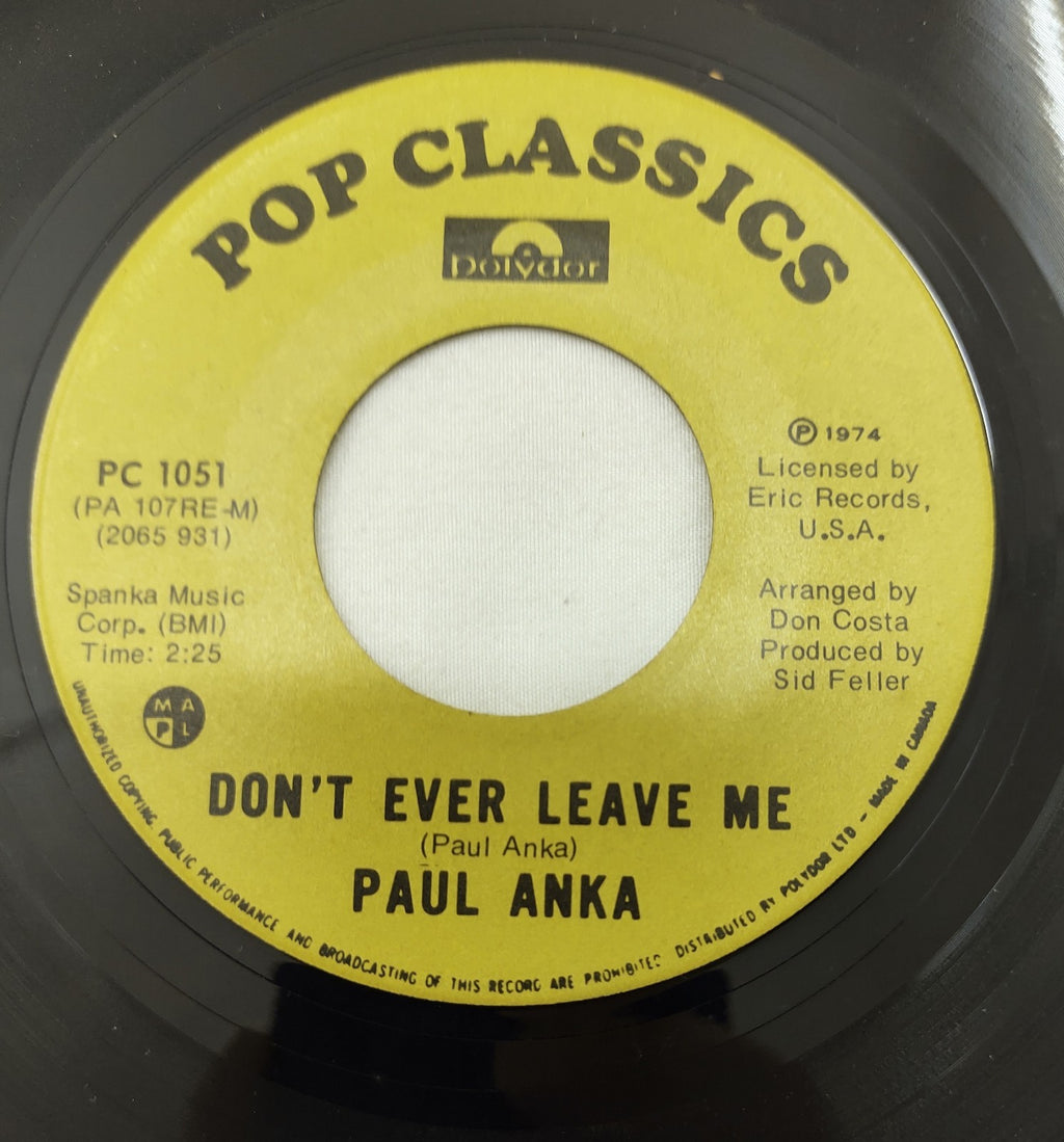 Paul Anka – Put Your Head On My Shoulder 7” Pop Classics PC 1051