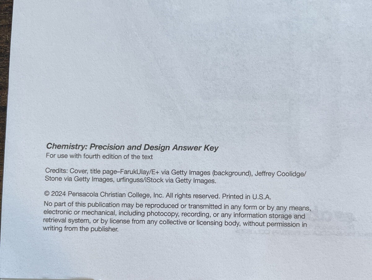 Abeka 11th Grade Chemistry Answer Key – Solutions Manual Teaching Aid Kit Pack