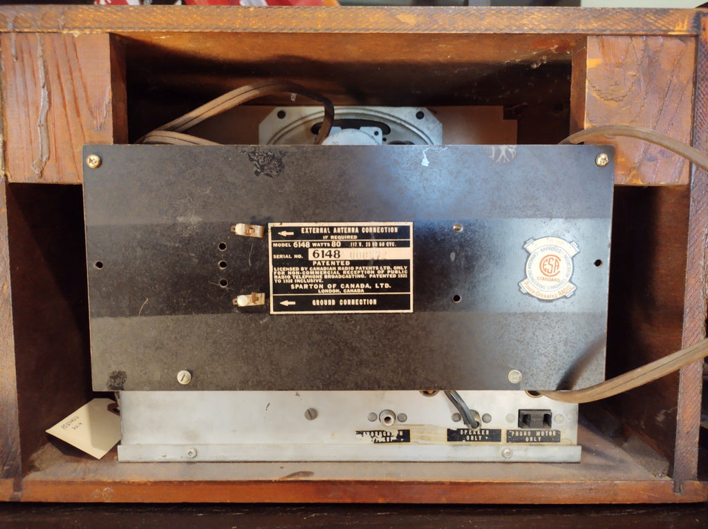 Sparton 6148 Viso-Glo AM/SW Tube Radio (1946) Expert Restored, Green Tuning Eye