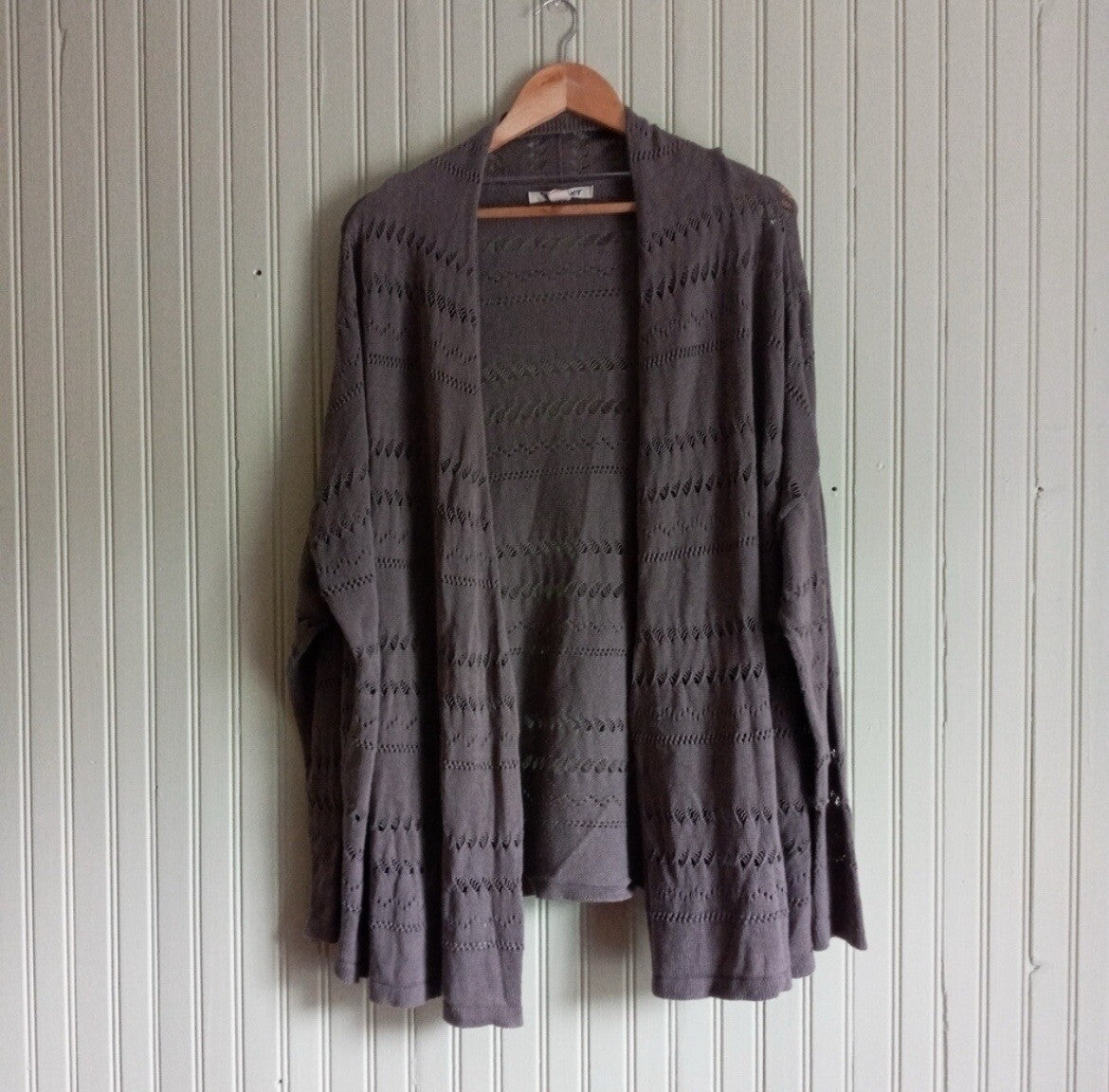 Roxy Women’s Grey Lightweight Cardigan Cutout Detail Size Small Beachwear Layer