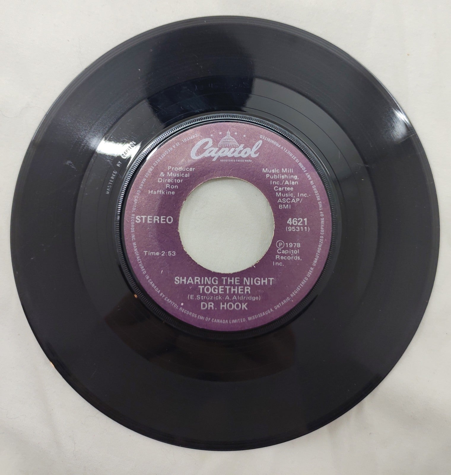 Dr Hook "Sharing the Night Together" 1978 Canada Capitol 4621 7" Vinyl 45 RPM