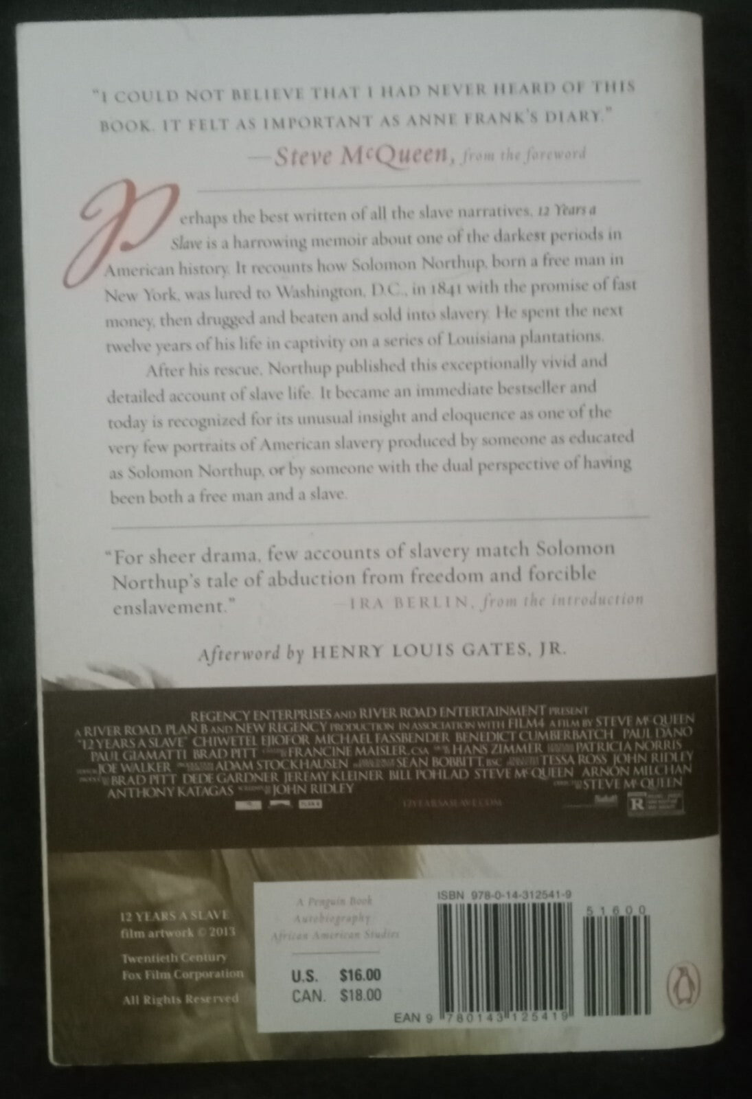 12 Years a Slave: Movie Tie‑In Edition – 2013 PB Historical Memoir VG+