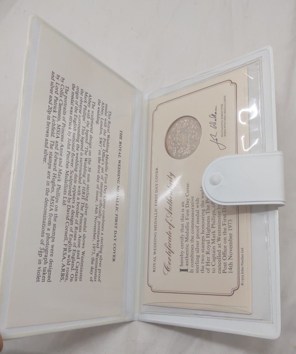 1973 Royal Wedding Medallic First Day Cover - Princess Anne & Mark Phillips