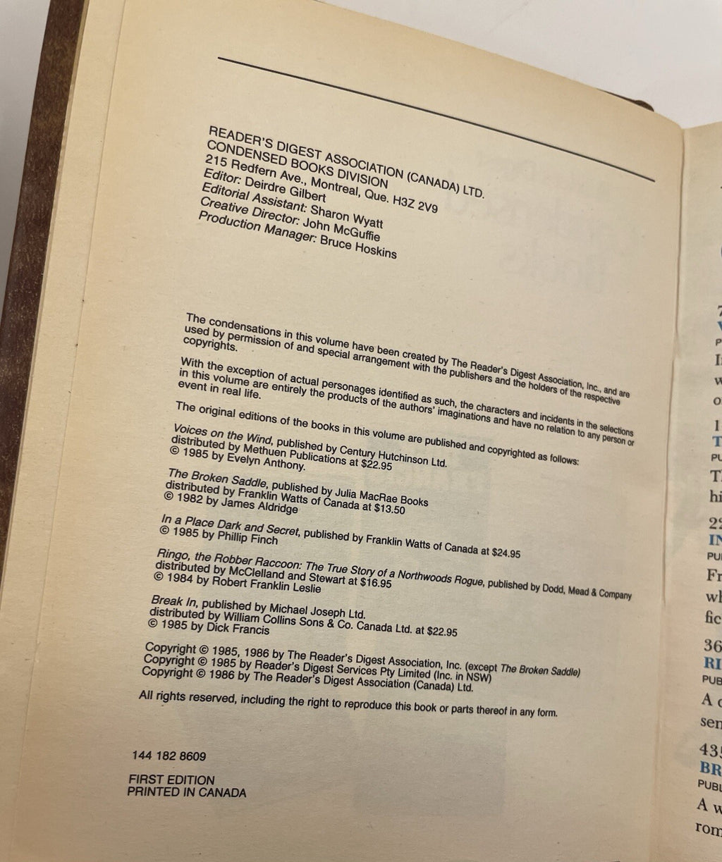 Reader’s Digest Condensed Books 1st Ed 1986 Leather Bound w/ Gilt Edges - NM